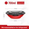 Disposable PP Bowl Red Seal Takeout Food Container with Lid Round Microwave Safe