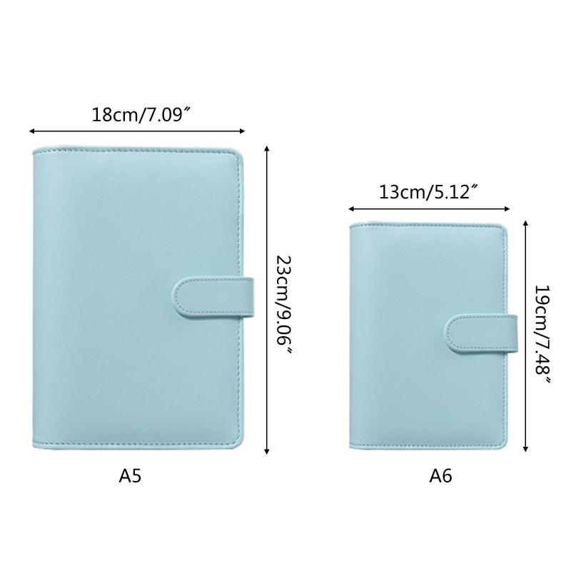 Practical 6 Ring Binder Planner Notebook Cover A5/A6 Refillable Loose Leaf Journal Notepad Cover Waterproof for Girls
