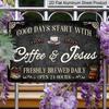 2D Flat 1pc Vintage Metal Signs for Kitchens, Cafes, and Pubs That Say Good Days Begin with Coffee, Aluminium Metal Wall Decor, Perfect for Home
