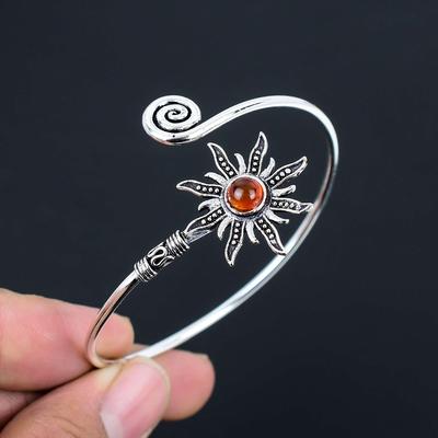 Carnelian Gemstone Bangles 925 Sterling Silver Bangle Jewelry Gift For Unisex LG-131