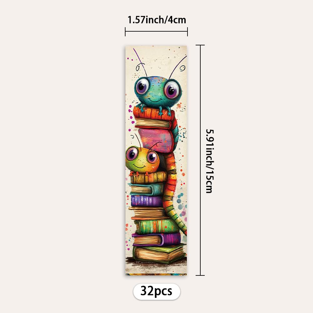 32 Stück, Abstraktes Leseratte Lesezeichen, Schulanfangssaison, Weihnachten, Halloween, Geeignet für Lehrer, Leser und Geburtstage.