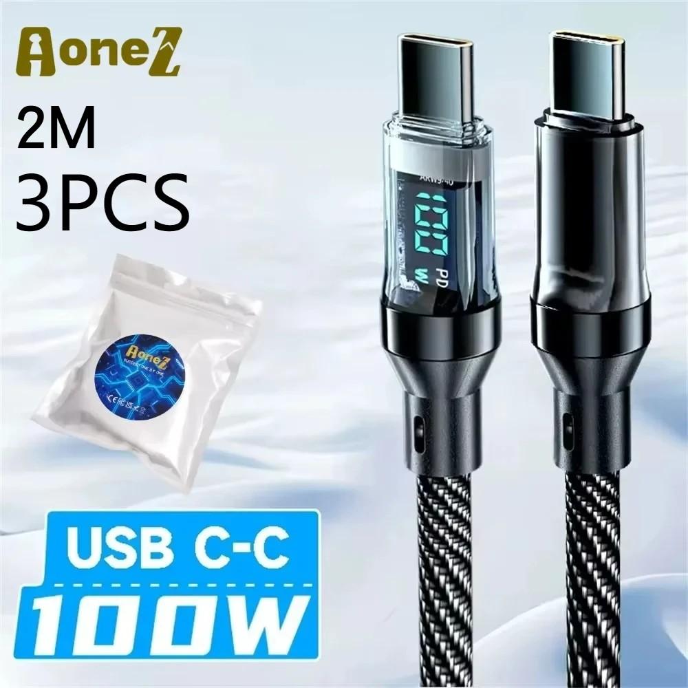 60W-120W USB A To Type C and Type C To Type C Fast Charging Cable with LED Display Super Fast Charge for Huwei iPhone 15 MacBook