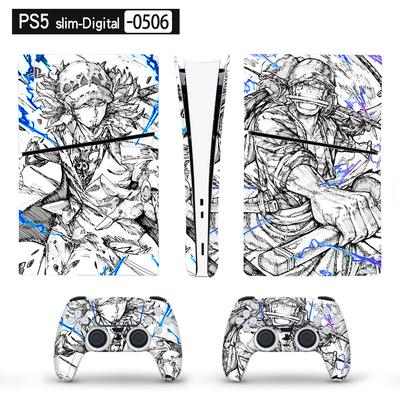 Luffy One Piece Art ויניל מדבקת עור לקונסולה דיגיטלית Slim PS5 וכיסוי מדבקות ל-2 בקרים