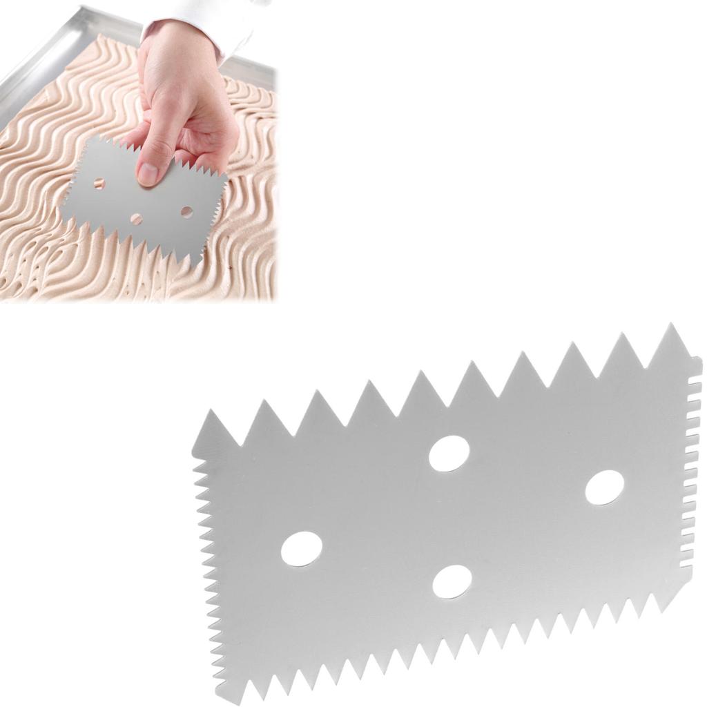 Rectangular confectionery scraper, serrated, stainless steel, 102x69mm HENDI 554234