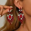 Elegant Rhinestone Inlaid Drop Earrings - Versatile Luxury Accessories for Banquet Dresses