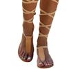 Women Lace Up Roman Sandals Flat Bottom Minimalist Open Toe Summer Casual Shoes