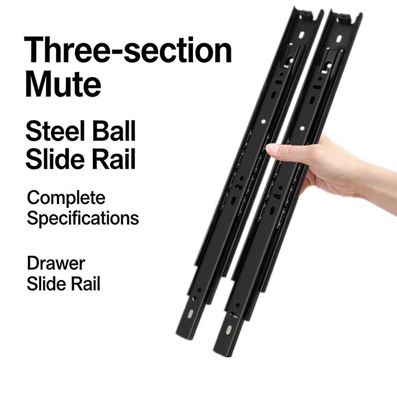 Heavy Duty Drawer Guide Full Extension Ball Bearing Slides Per Pair Buffer And Silent Wardrobe Furniture Hardware Accessories