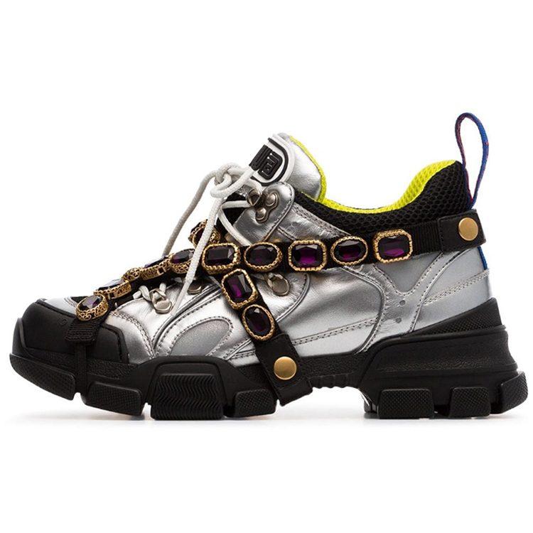 Gucci Wmns Flashtrek Crystals 'Silver' Women's 537133 DORA0 8188