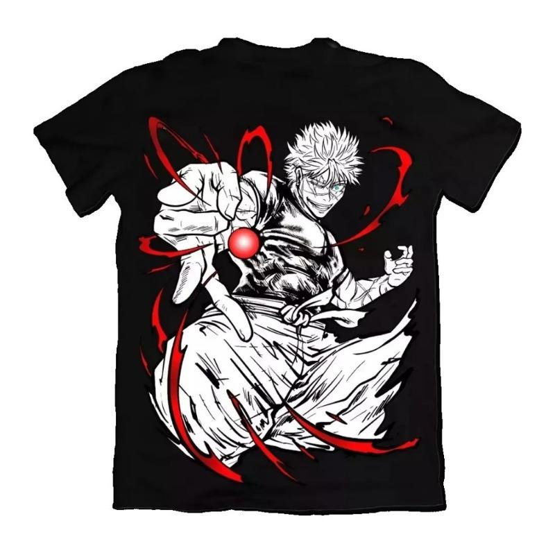 Jujutsu Kaisen Gojo Satoru Unisex Pure Cotton T-shirt 2026 Summer Hot Anime Print Round Neck Loose Family Short Sleeved Top