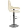 Bar Stool Set of 2 Cream Fabric