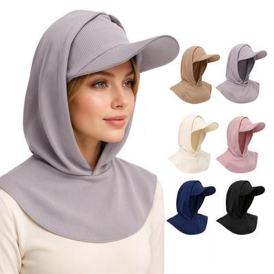 Breathable Hooded Headscarf Baseball Cap Wide Brim Summer Turban Hat  Outdoor, Cycling