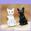 Kreative Süße Katze PVC Schreibtisch Dekoration Sammlerstück Schwarz Weiß Sitzendes Tierfigur für Zuhause Büro