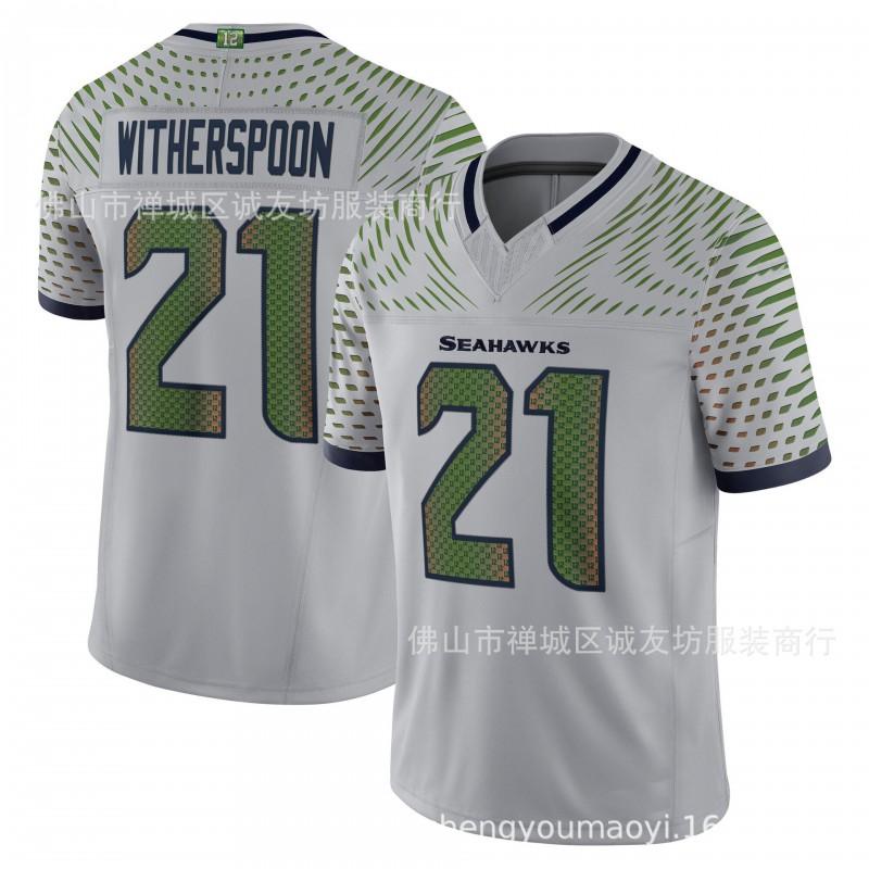Seahawks 21 Witherspoon Gray Rush Jersey Mens Sports Football