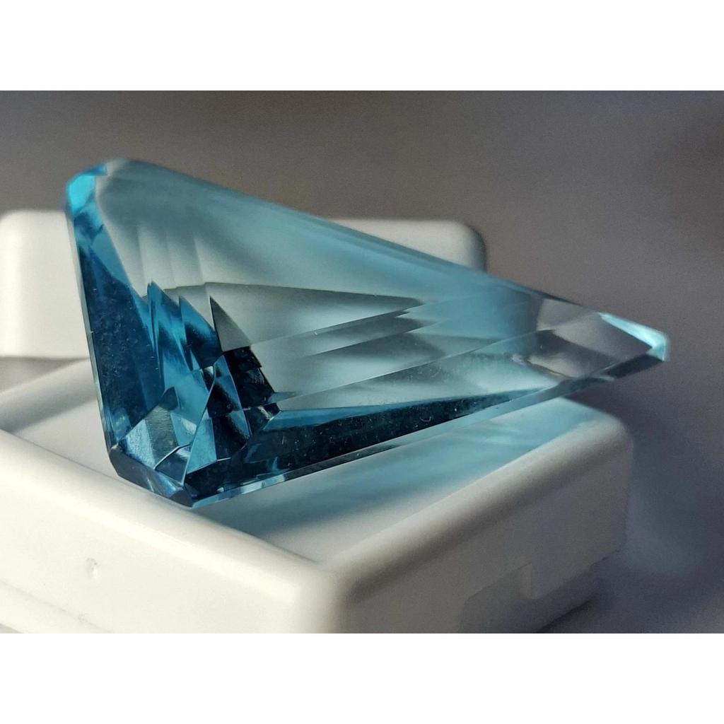 Sky Blue Topaz Lab Created 40-42 Ct Fancy Cut Fabulous Certified Loose Gemstone