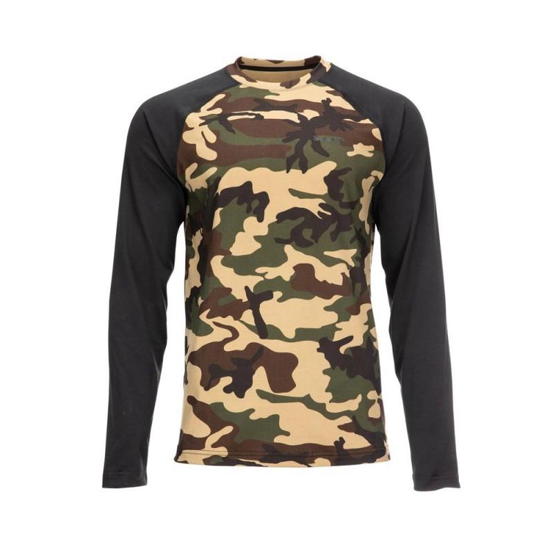 SIMMS Fishing Clothes Luya Long-sleeved Round-neck T-shirt Men's Sunscreen Quick-drying Breathable