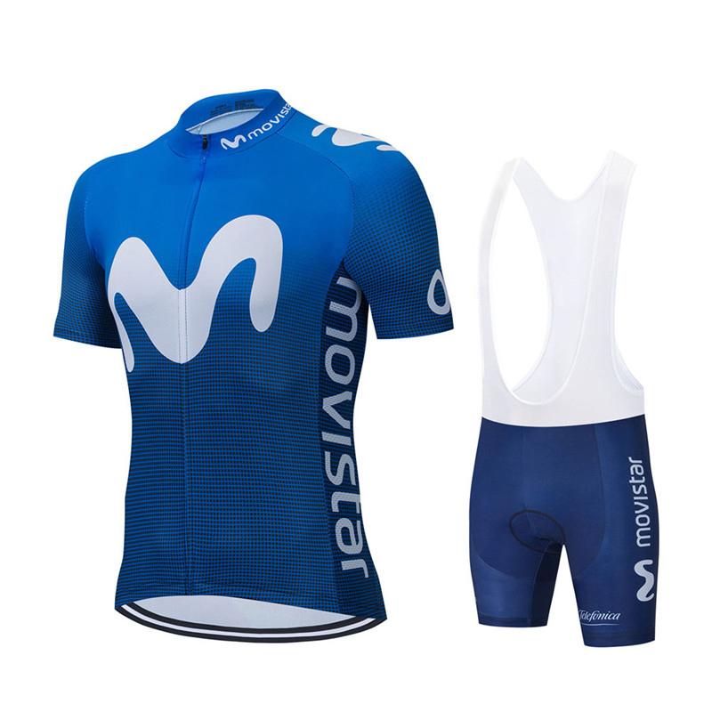 Movistar Team Short Sleeve Cycling Clothing MTB Ropa Ciclismo Quick Dry Summer Sportswear Outdoor Bicycle Clothes Bib Shorts