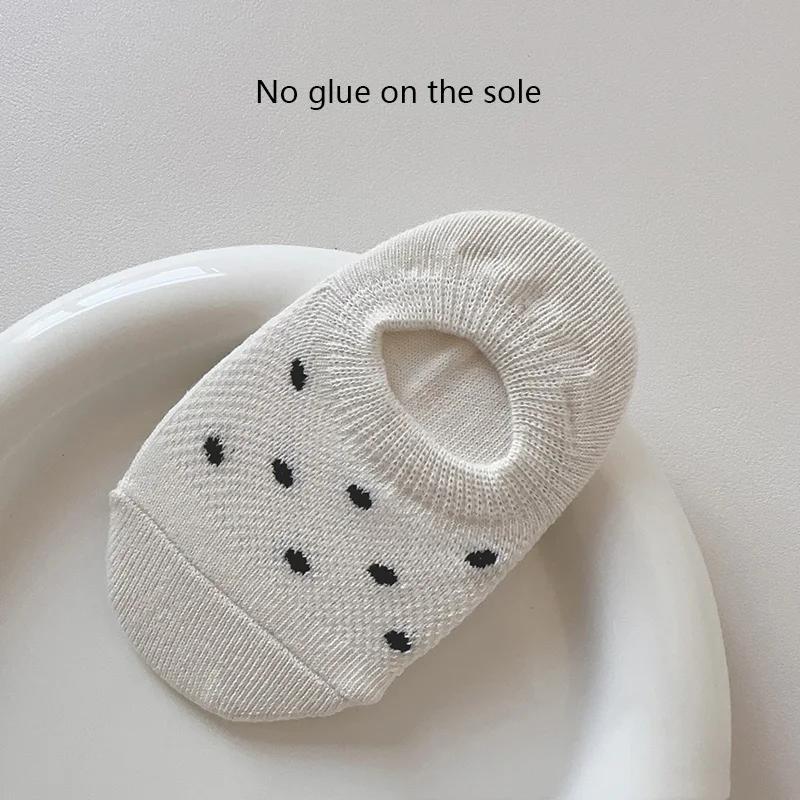 Baby Spring Boat Socks Children White Color Cotton Breathable Short Socks Cartoon Animal Print Anti-slip Floor Socks for Newborn