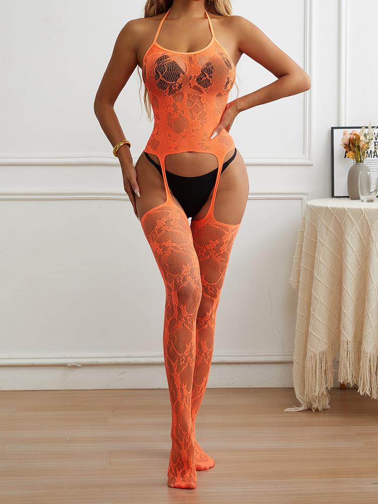 Sex underwear sexy neck jacquard onesie jumpsuit stockings suspenders perspective w807