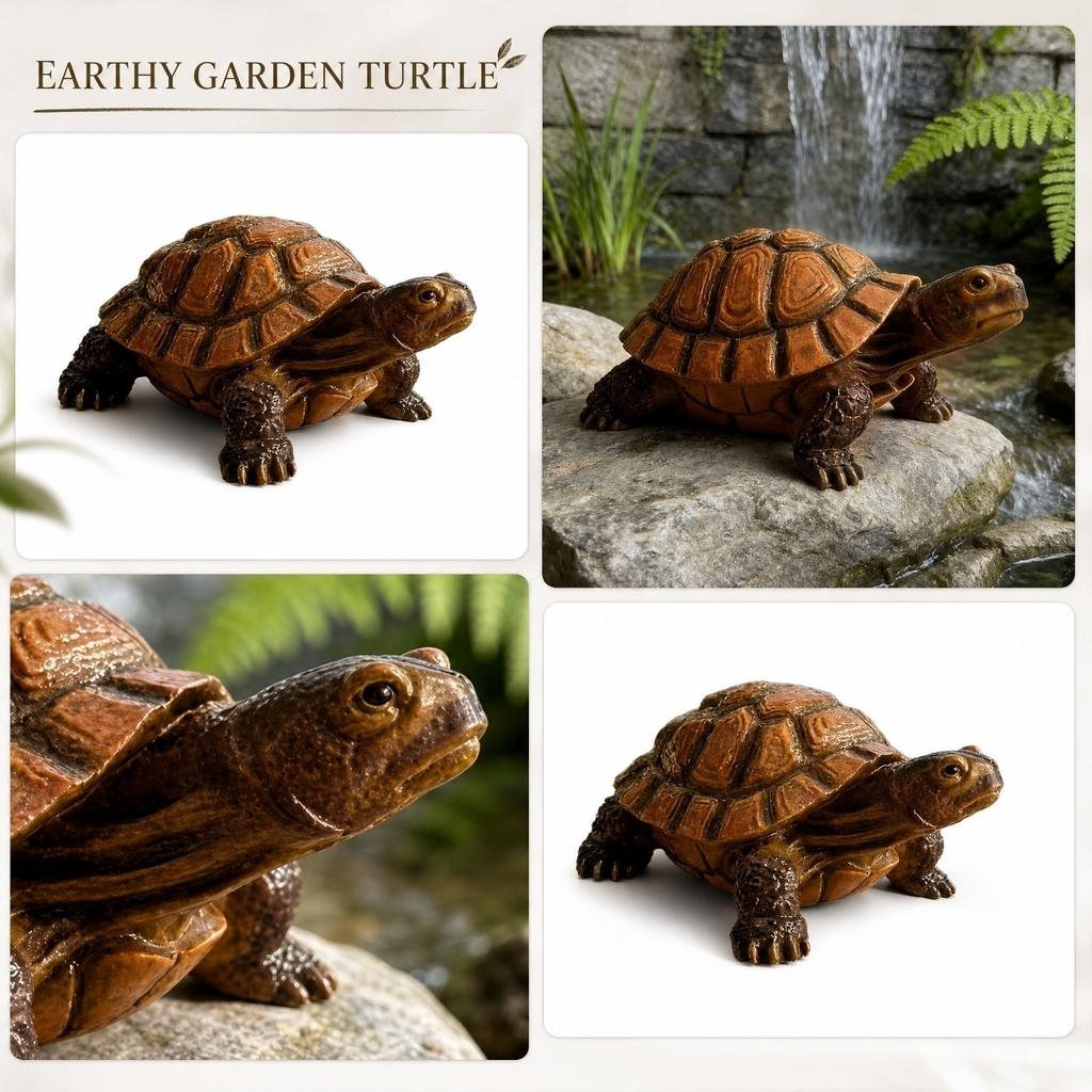 Outdoor Garden Turtle Statue Lawn Animal Sculpture Faux Turtle Figurine for Yard Pond Landscaping Decoration