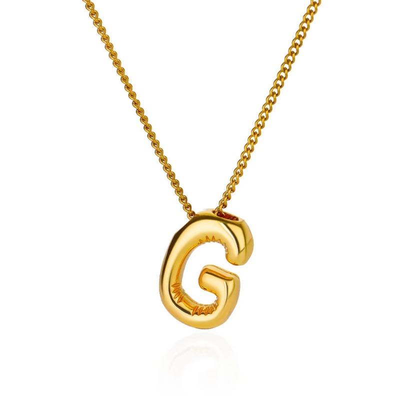 Fashion bubble font chubby English letters pendant necklace niche temperament collarbone chain