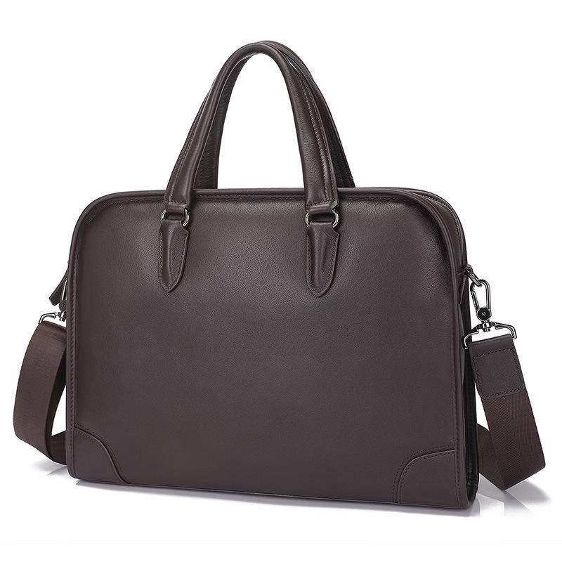 

Jiameida Мужской водонепроницаемый кожаный портфель для ноутбука 14 и сумка кроссбоди для юриста шоколадный