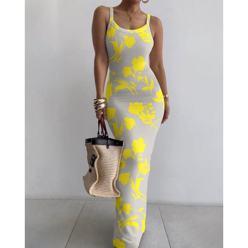 Tailored and Tight Long Dress with Camisole Sling Slim Fit Skinny Long Dress