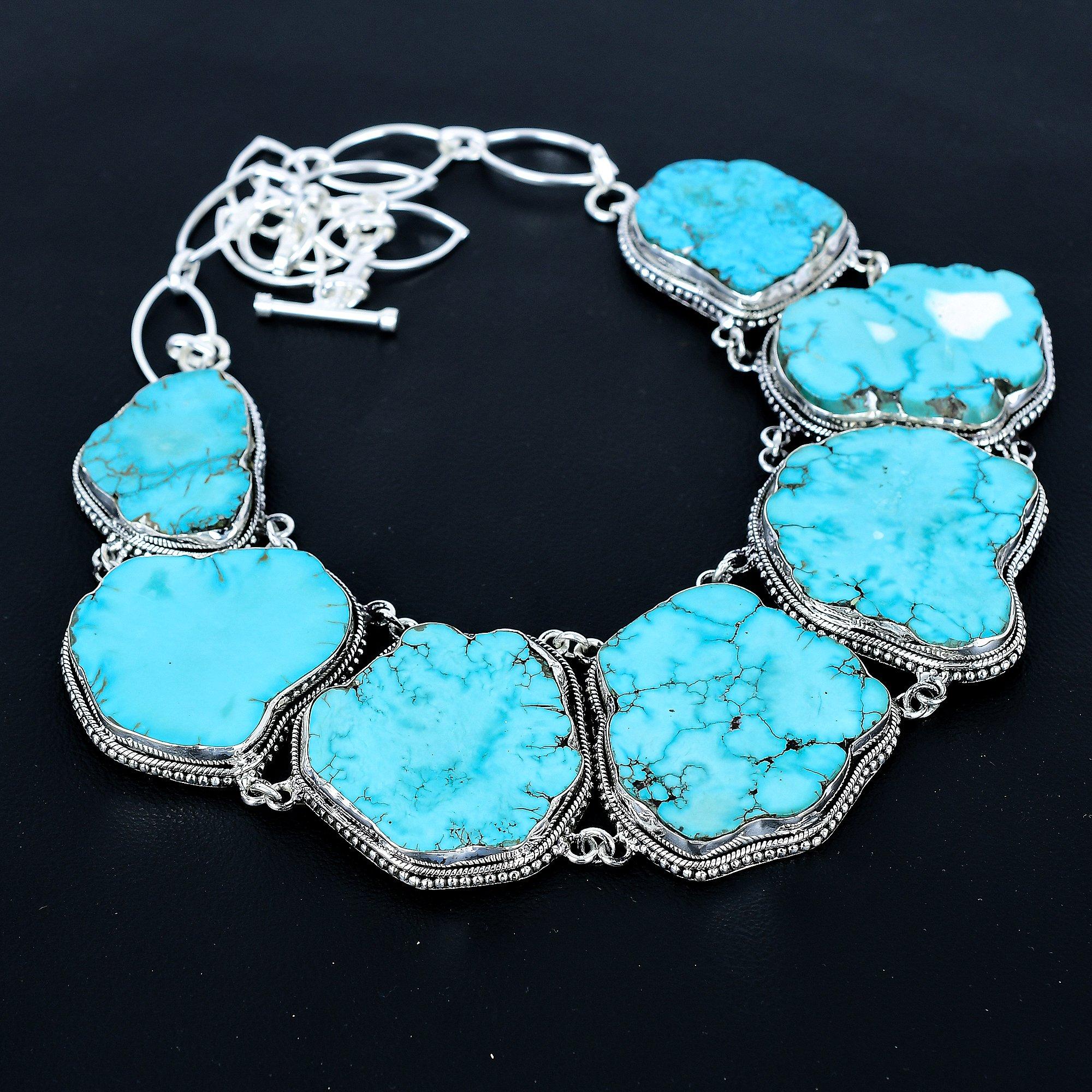 

Ожерелье из тибетской бирюзы, Ювелирные изделия из стерлингового серебра 925 пробы, Ювелирные изделия с драгоценными камнями, Ожерелье-цепочка с регулируемой длиной из тибетской бирюзы, Ювелирные изделия ручной работы для подарка 20 синий