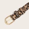 Contemporary Brown Animal Print Waistband For Trousers Synthetic Leather Accessory With Small Metal Decoration