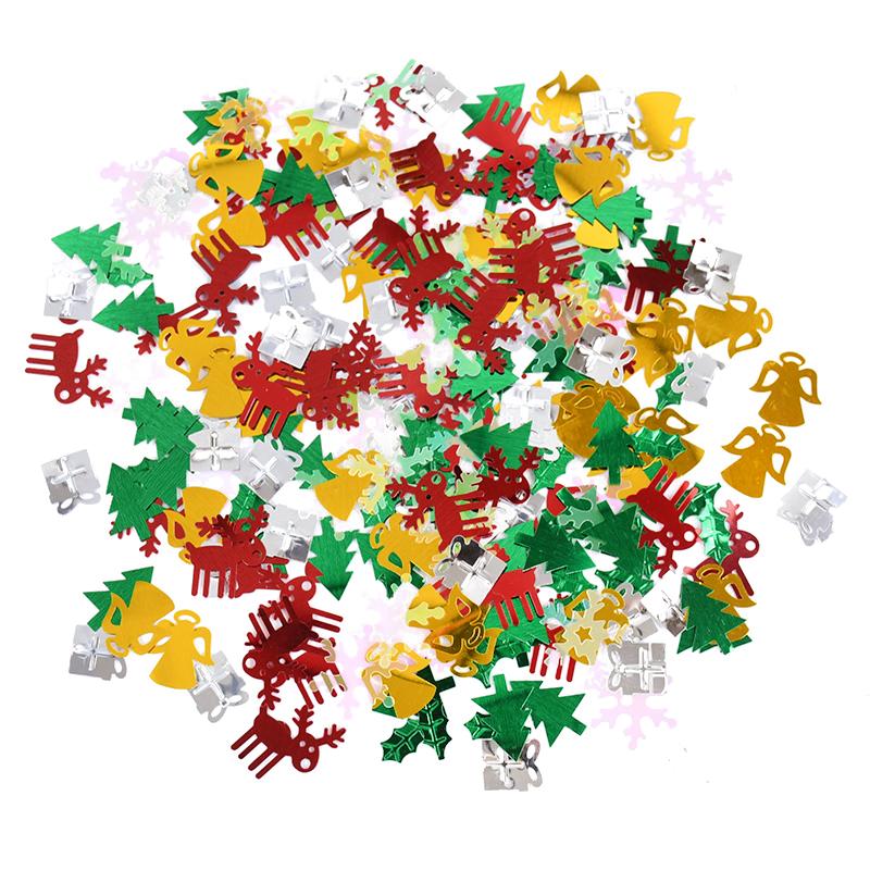 15g/bag Christmas Table Confetti Xmas Tree Snowflake Sequin Confetti 2025 Christmas Party Decoration for Home 2025 New Year Gift