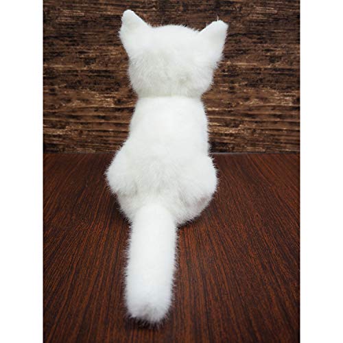 Graceful Cat (Made in Japan) Sitting White Cat Plush Toy, 22cm Long, I-6855