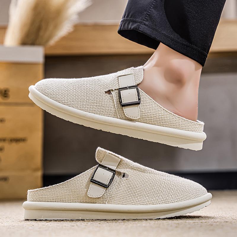 Men’s Sports Shoes Summer Backless Mules Casual Slippers Shoes Plus Size Sneakers for Students Sandals Over Sized 39-47