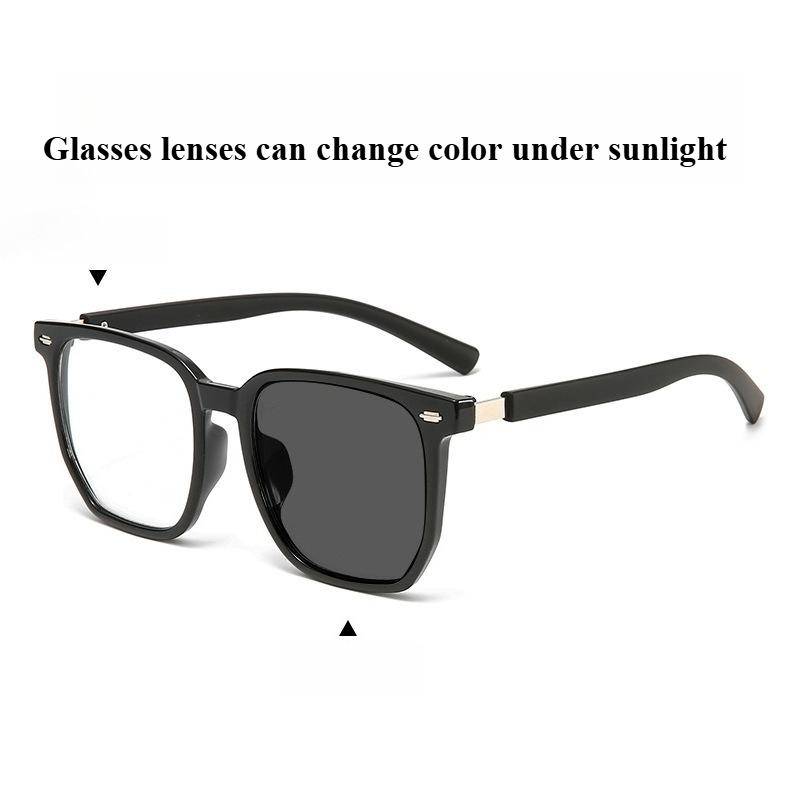 

Photochromism Wood Leg Reading Glasses Anti Blue Light Personalized Square Frame Prescription Eyeglass Frames Color Changing 0