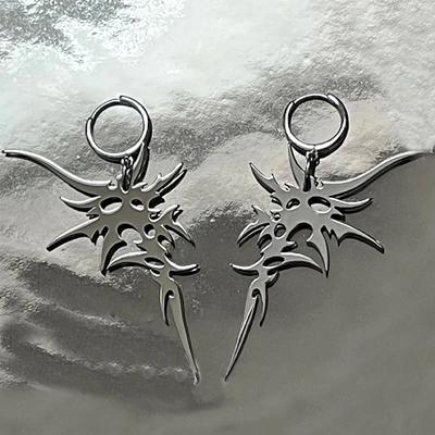 Grunge Accessories Thorns Letter Earrings Punk Charm Drop Earring For Women Irregular Earring  Korean Fashion Jewelry Aesthetic