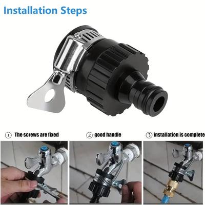 2 Stück langlebiger Universal-Wasserhahn-Adapter, Kunststoff-Schlauchanschluss, Schnellanschluss, Wasserhahn für Autowäsche, Gartenbewässerung