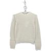 HERMES 23 Stainless Steel Ivory Wool H-Jacquard Crew Neck Long Sleeve Knit Pullover tops 36 IvoryUsed
