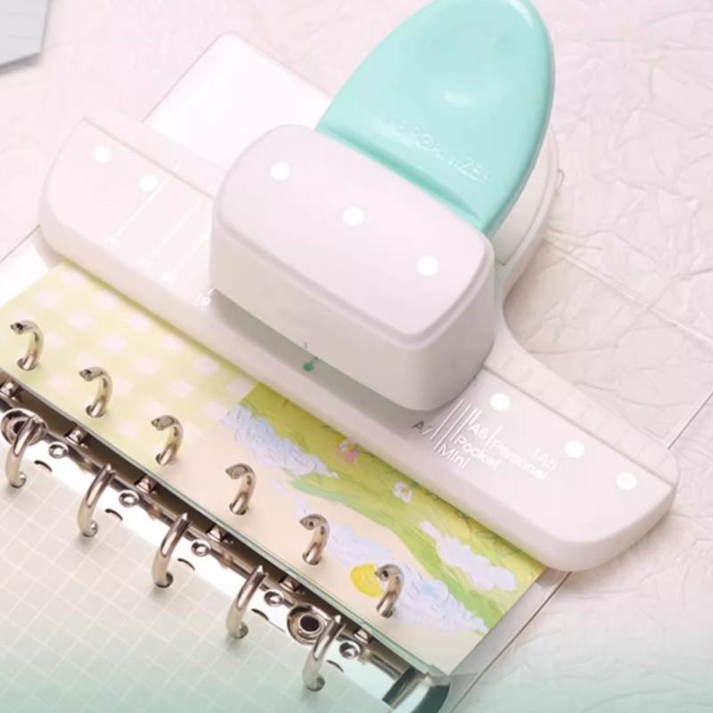 3 Hole Puncher 4mm Round Hole Punches Machine 19mm Hole Spacing for Binder Notebook Scrapbooking Paper Punching Tool
