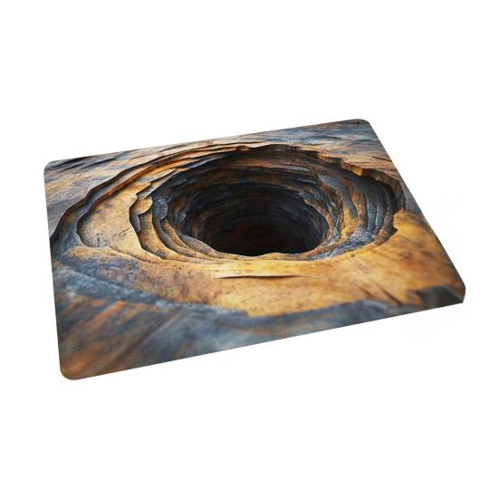 3D Depth Floor Mat Diatomaceous Earth Absorbent Bottomless Pit Bath Mat Non-Slip Optical Illusion Rug for Bathroom Bedroom Living Room Decor