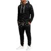 Men's Casual Christmas Print Hoodie and Straight-Leg Sweatpants Two-Piece Set for Holiday Celebration