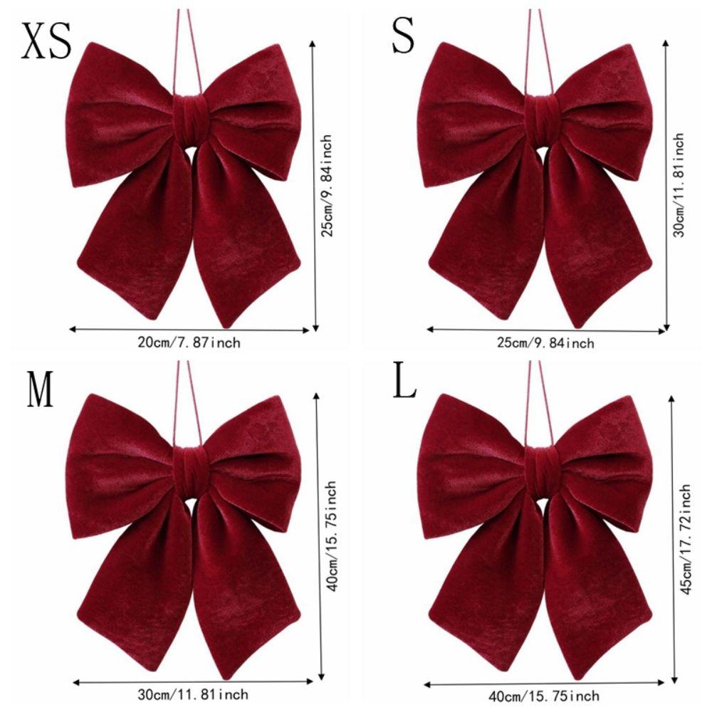 Velvet Christmas Bow Red Christmas Tree Ornament Christmas Hanging Ornament Party Decorations