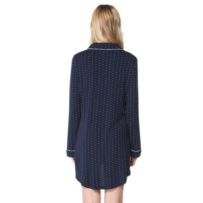 Women's Modal Long-Sleeve Nightgown, Cardigan Style Pajamas, Hot Seller