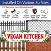 2D Flat, Vegan Kitchen with Vegetables Decoration Metal Sign - Vintage Scratch & Resistant, Wall Art for Home/Cafe, 15.7×3.94inch, 2D Flat Aluminium