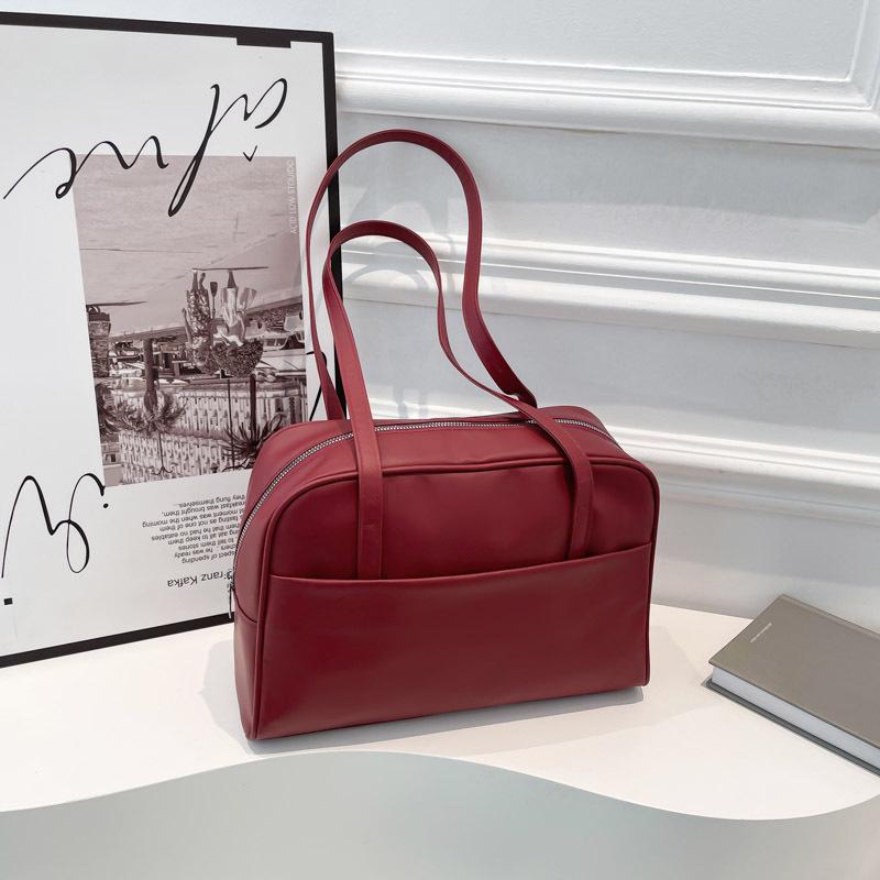 

Японская Ретро PU Сумка на Плечо Большой Вместимости - Корейская Модная Сумка красный