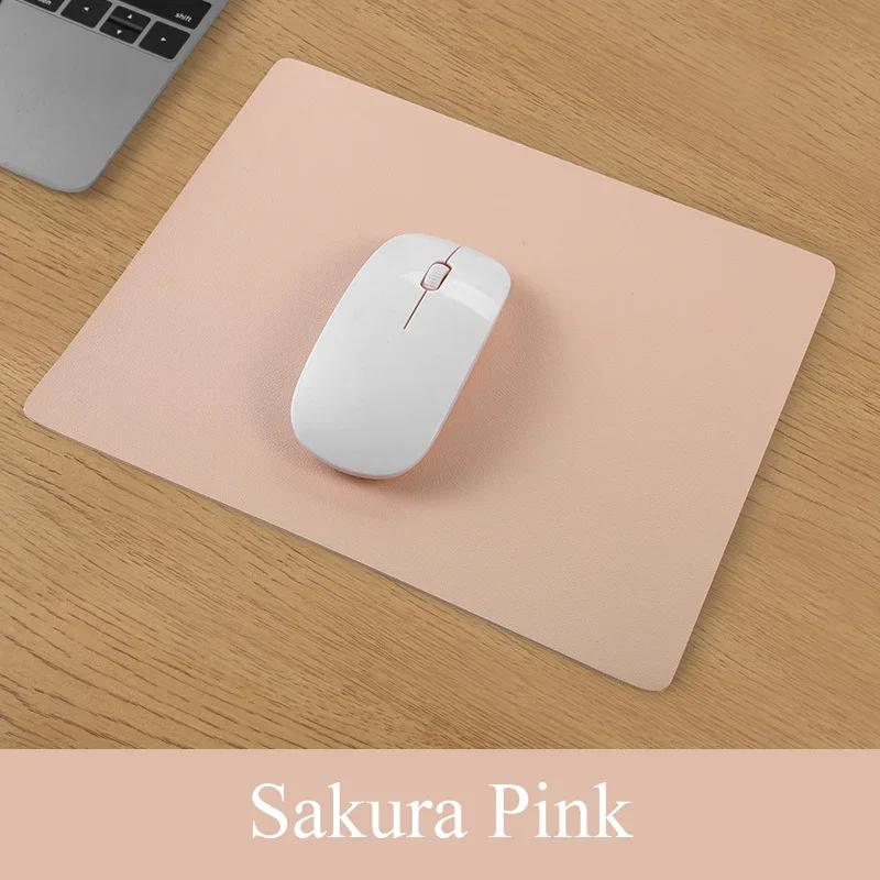 New PU Leather Mouse Pad Waterproof Cute Desk Pad Solid Colour Simple Stationery Desktop Computer Accessories Office Supplies