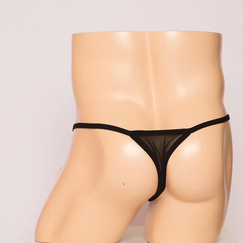 Popular men's lace perspective sex briefs, sexy men's three-point panties thong