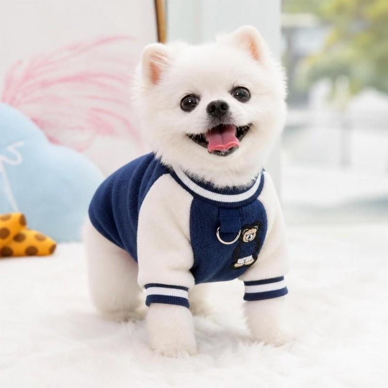 Fashion Autumn Winter Dog Warm Clothes Windproof Fleece Dog Jacket With R-ing Thickened Dog Sport Suit Cat
