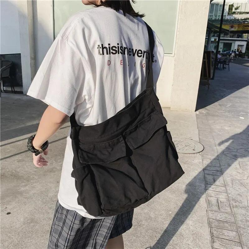 Women Vintage Handbag Canvas Teenager Shoulder Tote Bags Messenger Bags Ladies Casual Handbag Crossbody Purse New