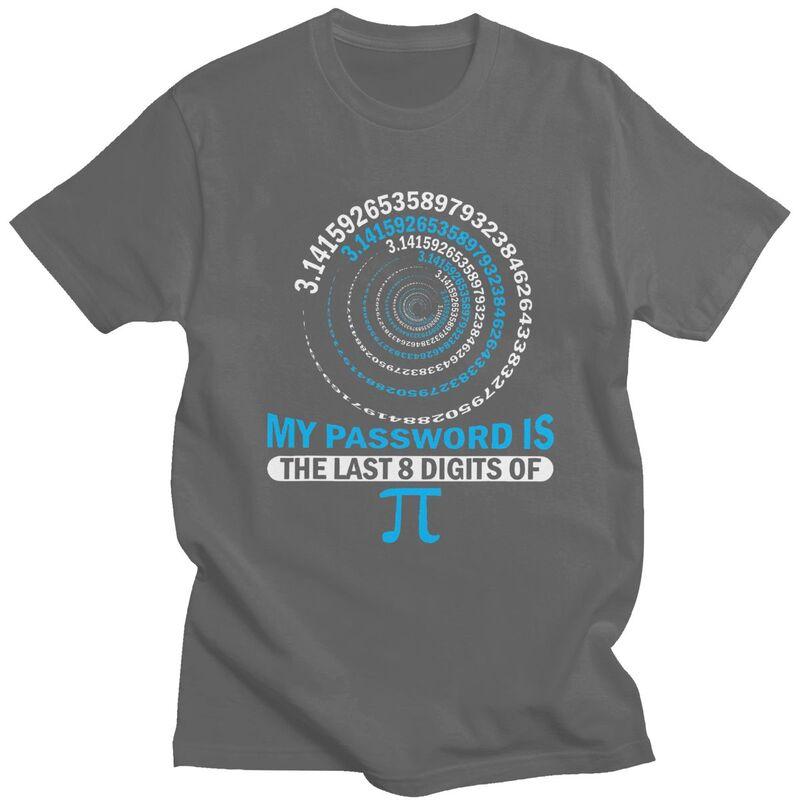 Custom Funny Pi Password Geeky Math Spiral Tshirts for Men Short Sleeve Casual T Shirt Cool Tshirt 100 Cotton Tee Gift
