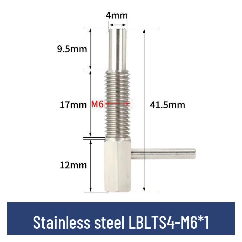 L-Shaped Knob Plunger with Coarse Thread Indexing Safety Pin - Stainless/Carbon Steel, Zinc-Plated.