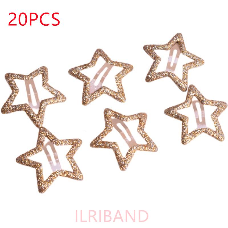 20pcs/lot 3CM Mini Star Hair Clip Kids Glitter Metal Hair Clips Barrettes Hairpins Girls Hair Accessories Headwear Styling Tools