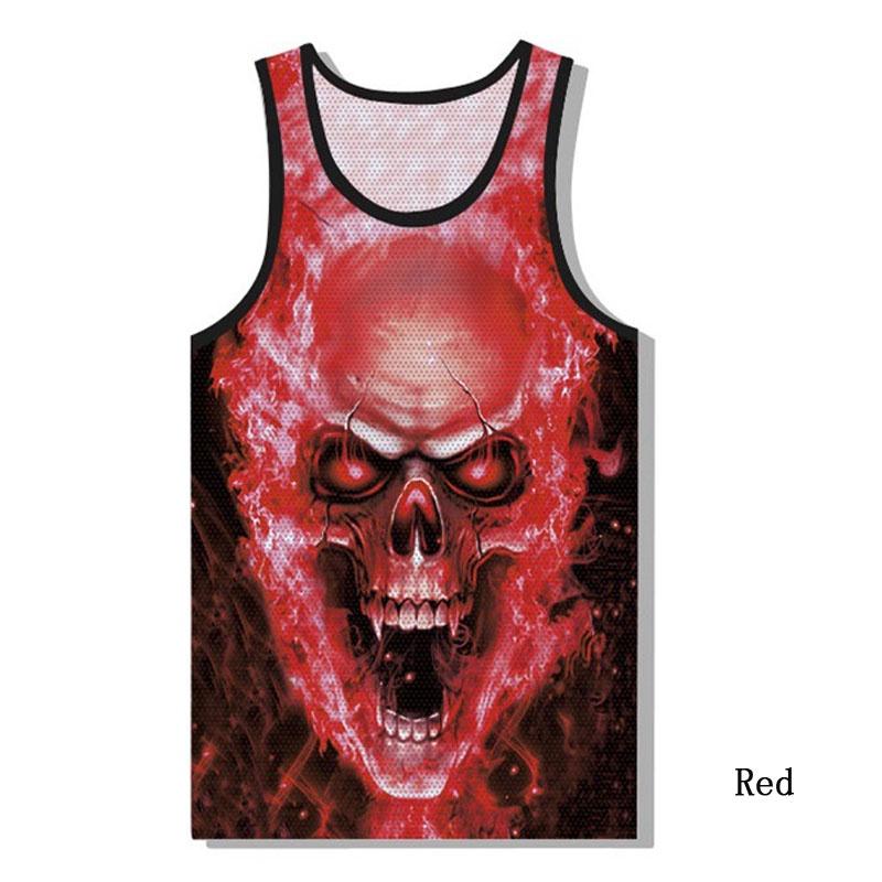 Premium Quality Graphic 3d Print Skull Mens Gym Muscle Vest Shirt Sport Fitness Tank Tops
